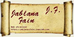 Jablana Fain vizit kartica